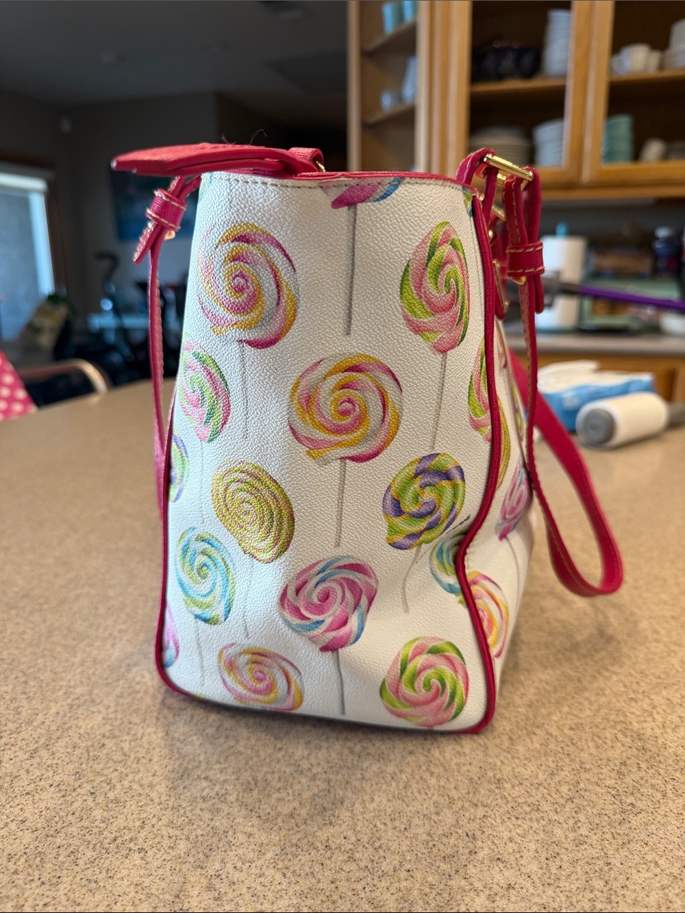 Dooney & Bourke Pink-Trim Lollipop Print Tote - Picture 5 of 10